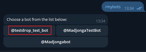 Команда /mybots і вибір бота